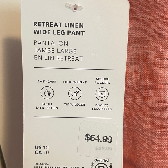 ATHLETA pink Retreat Linen Wide Leg pant - Picture 4 of 4